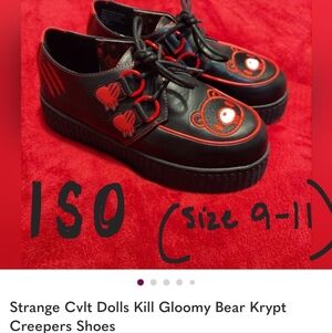 ISO - Strange Cvlt Dolls Kill Hot Topic Gloomy Bear Krypt Creepers Shoes Sz 9-11
